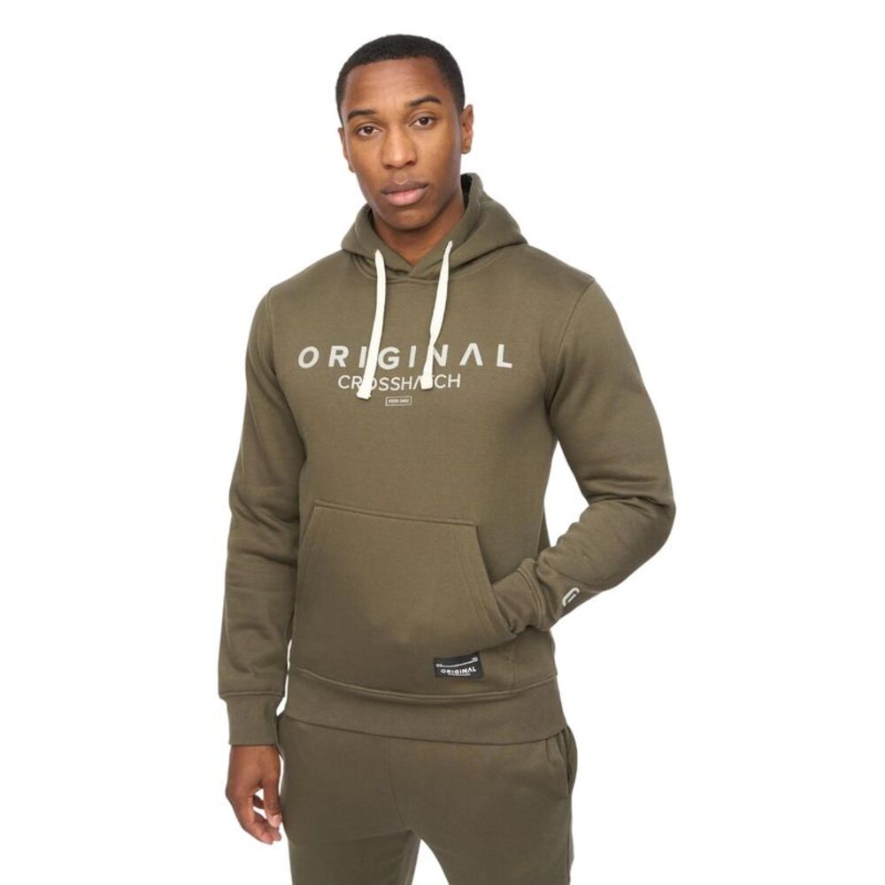Crosshatch Mens Jamals Hoodie / Dark Olive